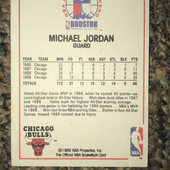 89 nba all star game michael jordan card